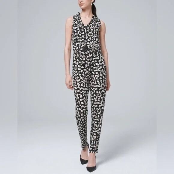 WHBM Matte Jersey Animal Confetti Black Tapered Ankle Pants Size XS Long 🤍🖤🤎 - Picture 4 of 16